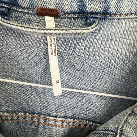 Free People distressed denim jacket, size medium - Picture 3 of 3